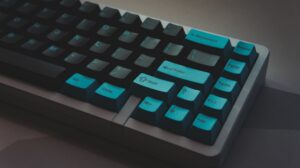 black and blue computer keyboard